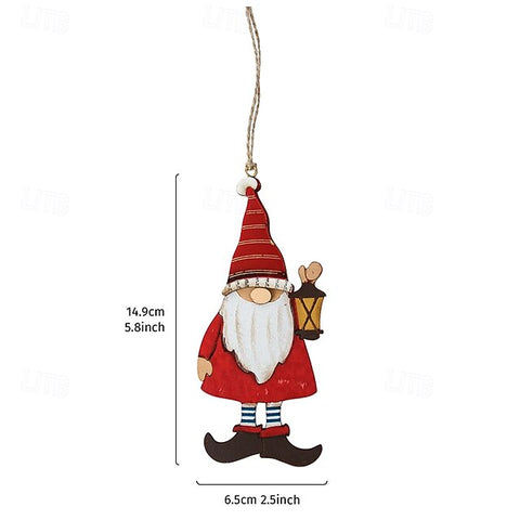 Wooden Hanging Decoration Santa Claus Gnome Ornament - The Write Stuff
