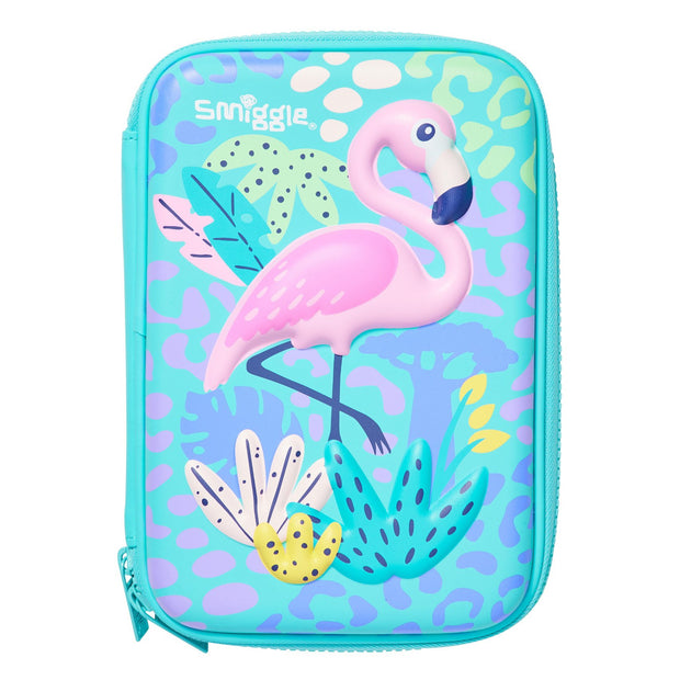 Smiggle Wild Side Flamingo Hardtop Pencil Case