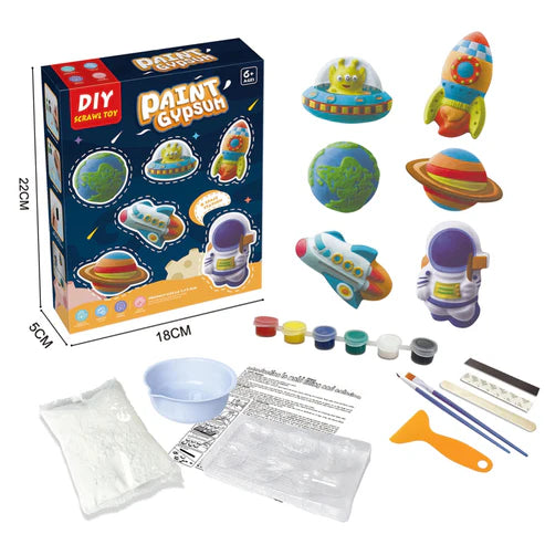 Kid's DIY 3D Gypsum Model Painting Set (Space)