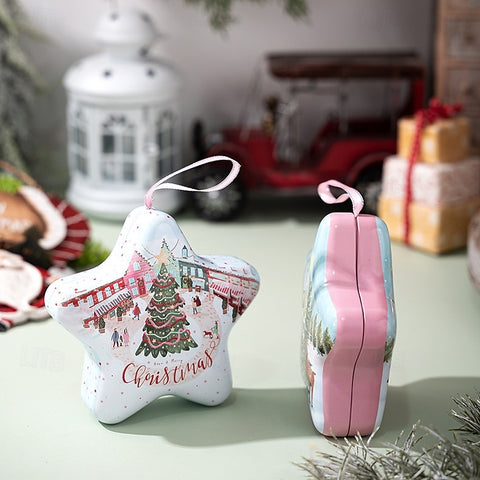 Christmas Star tin Box with lids