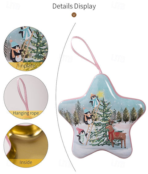 Christmas Star tin Box with lids