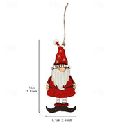 Wooden Hanging Decoration Santa Claus Gnome Ornament - The Write Stuff