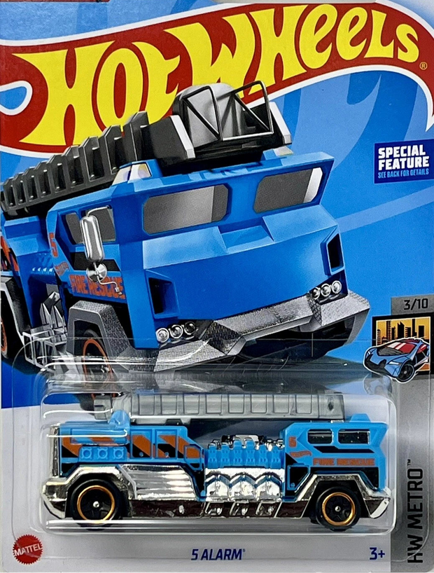 Hot Wheels 2024 Let’s Race Blue 5 Alarm #125/250 – HW Metro 3/10 Die-Cast Fire Truck