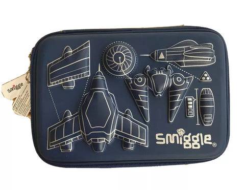 Smiggle 3D Navy Blue Spaceship Pencil Hardtop Case