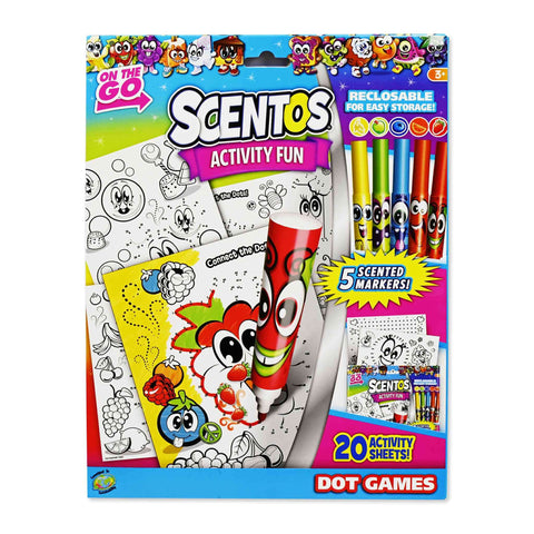 Scentos Activity Fun - 5 scented Markers (20 Activity Sheets)