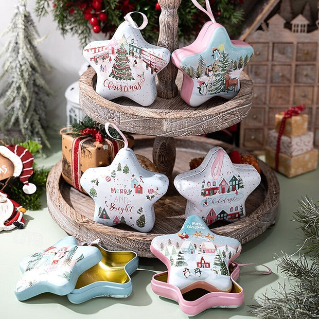 Christmas Star tin Box with lids