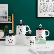 Panda Mug with silicone Lid and spoon