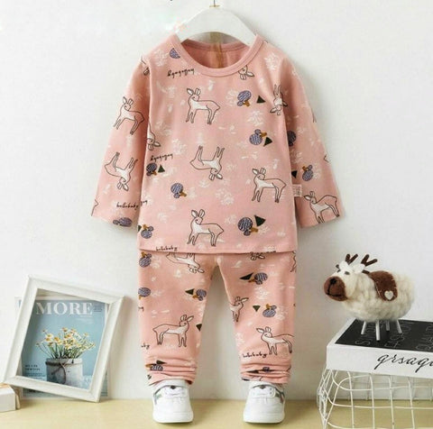 Pink Dear kids Night Suit