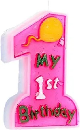 My 1st Birthday Candle -Pink