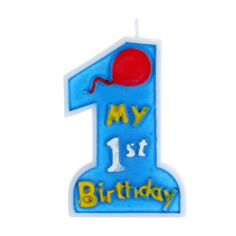 My 1st Birthday Candle - Blue