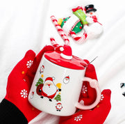 Coffee Mug with MiNi Santa cap Lid