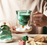 Double Wall Glass Christmas Tree Mug