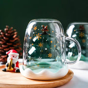 Double Wall Glass Christmas Tree Mug