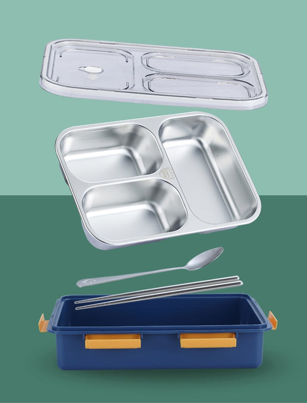 3 Compartment Stainless Steel Lunch Box