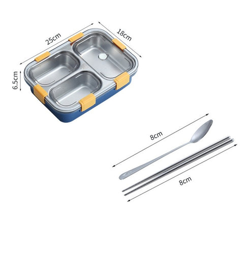 3 Compartment Stainless Steel Lunch Box