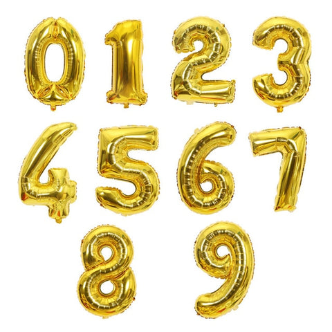 Foil Balloons - Number - Gold ( 16 Inch )