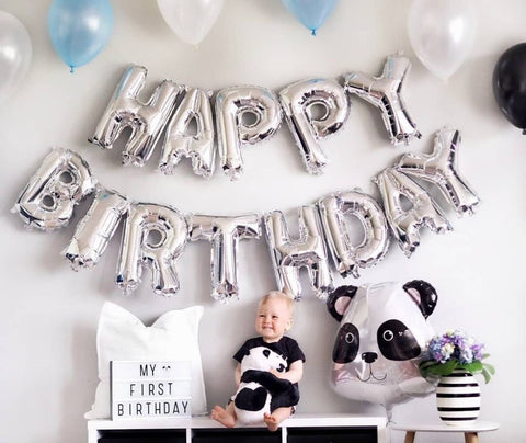 Happy Birthday Balloon - Silver